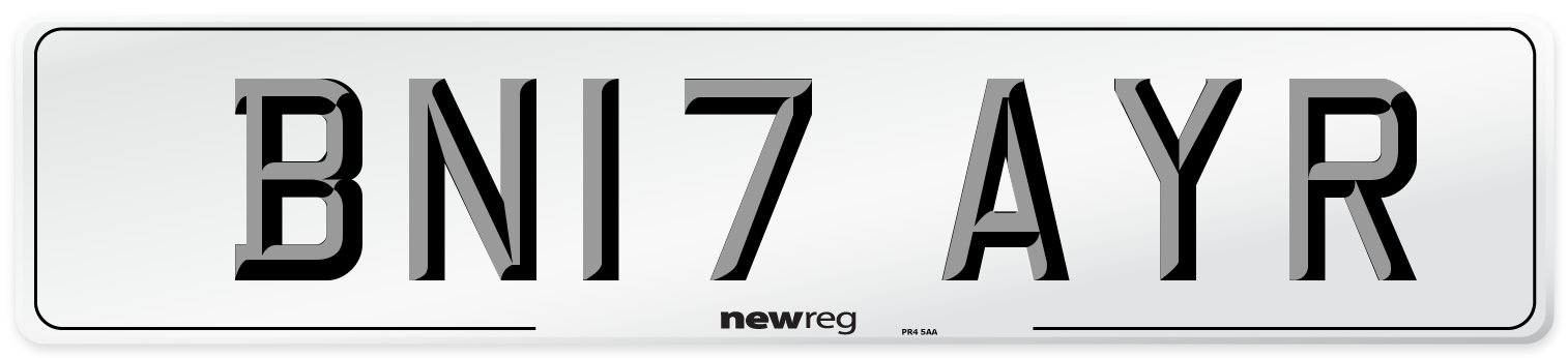 BN17 AYR Number Plate from New Reg